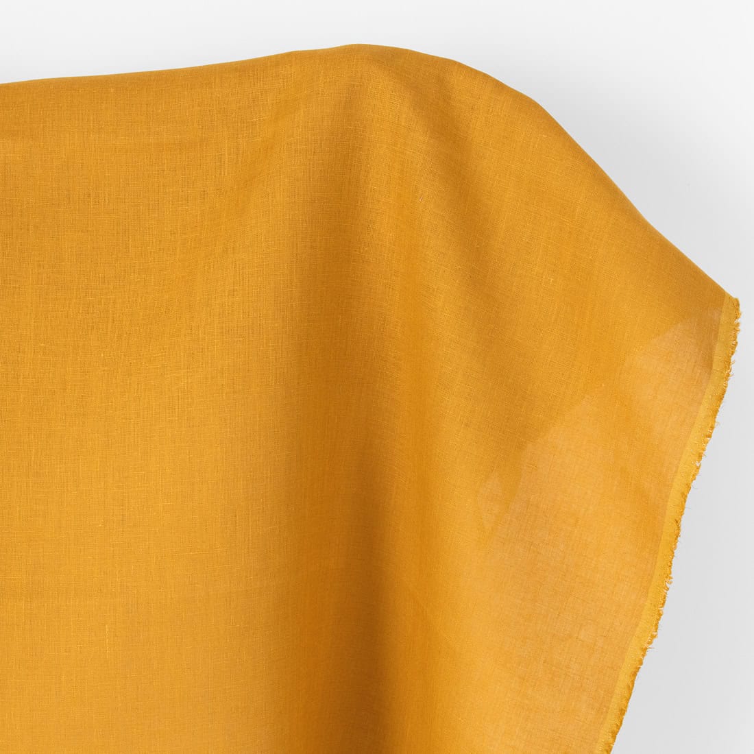 Linen fabric plain ginger yellow