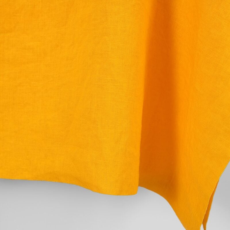 Linen fabric plain warm yellow, pure linen fabric