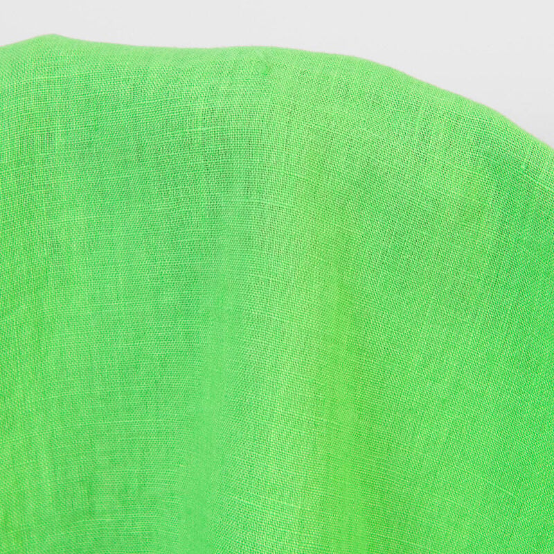 Linen fabric plain light green, washed, 145cm width