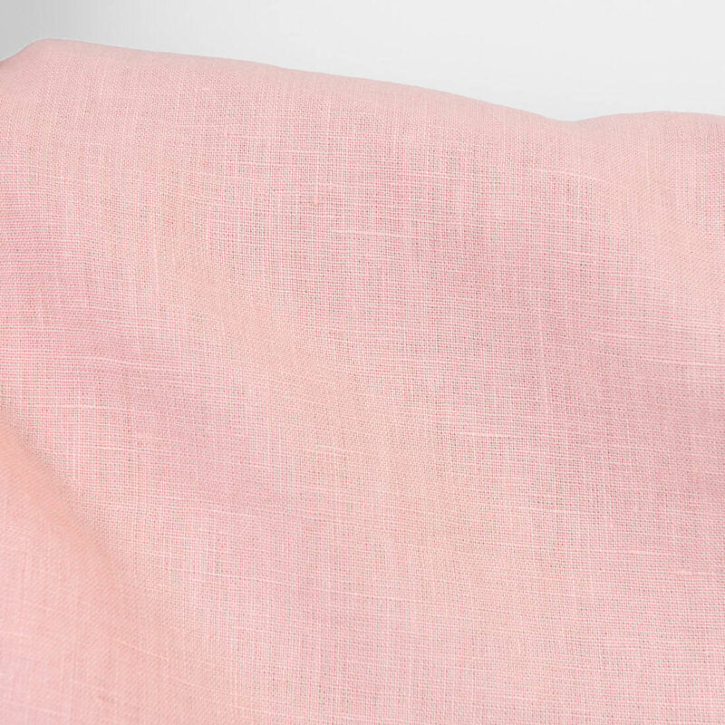 Linen fabric light pink colour, washed, pure linen