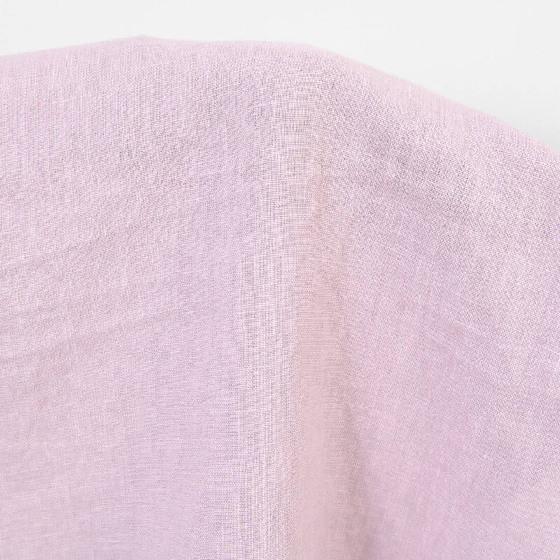 Linen fabric cool muted pink, washed, plain weave