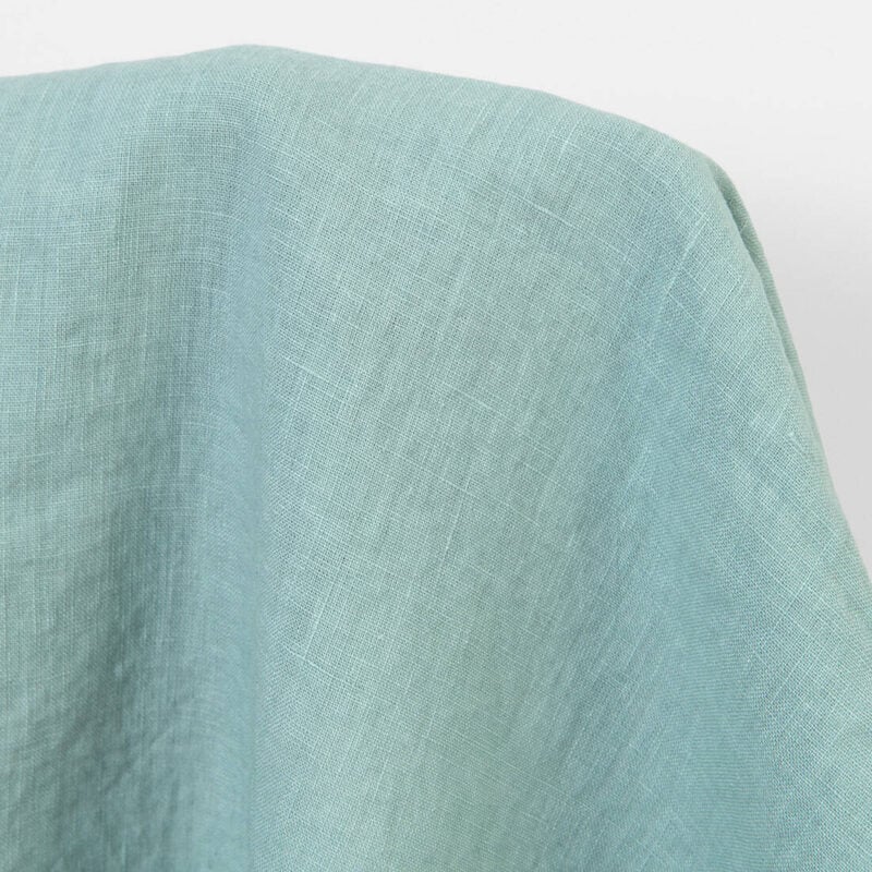 Linen fabric in jadeite colour, washed, pure linen fabric