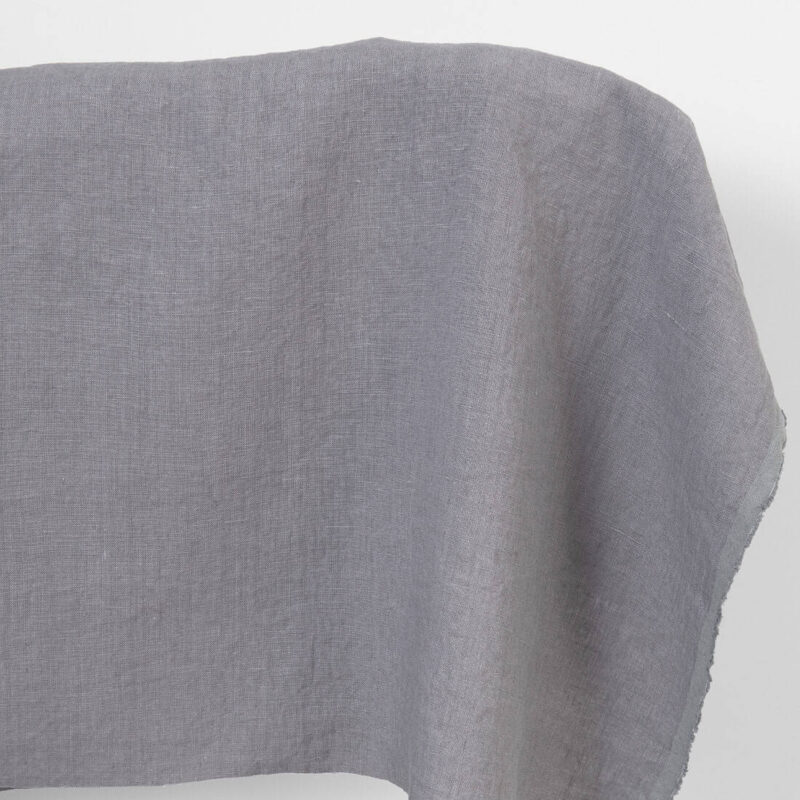 Linen fabric violet-grey, washed
