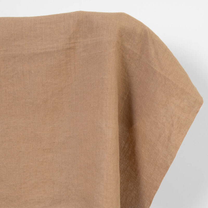 Linen fabric greyish-brown, washed