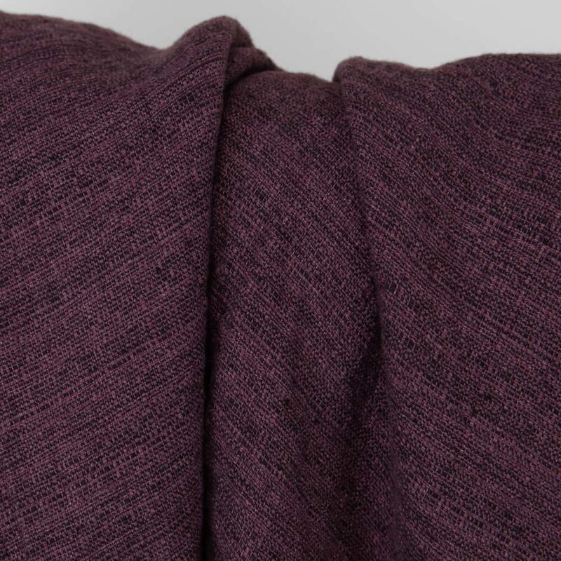 Violet linen fabric in tweed, washed, 140cm width