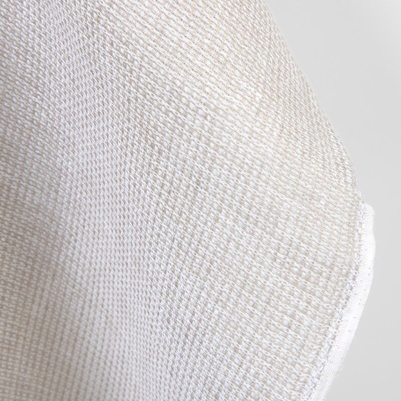 Linen fabric dobby openweave white and beige