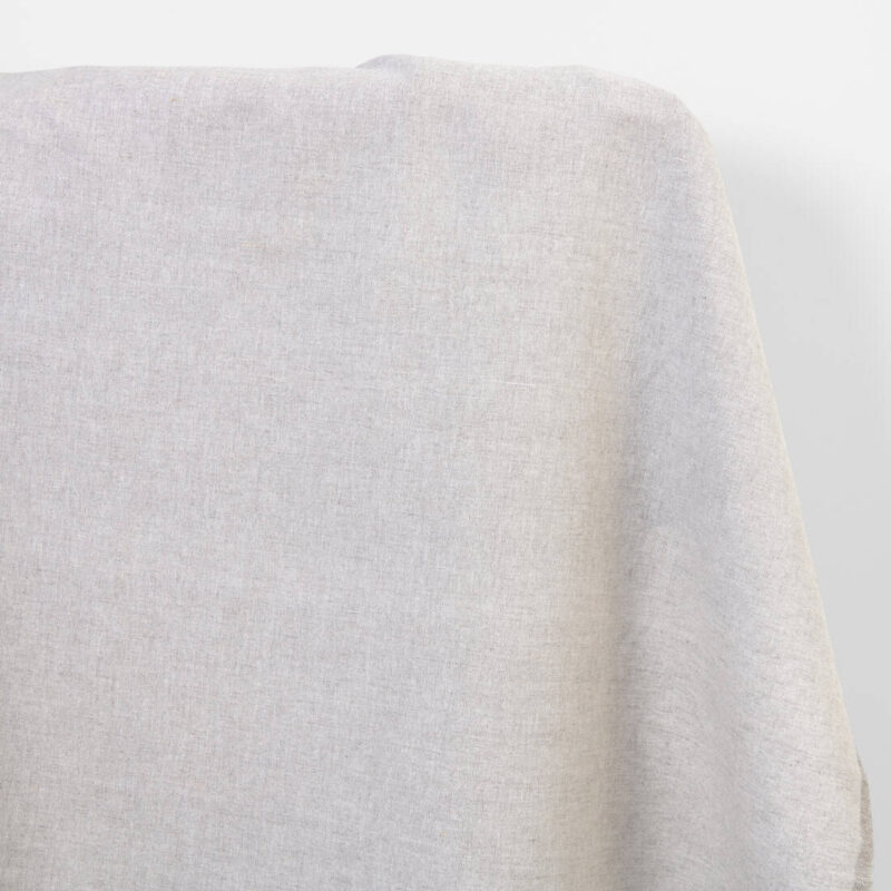 Linen cotton fabric natural and white melange