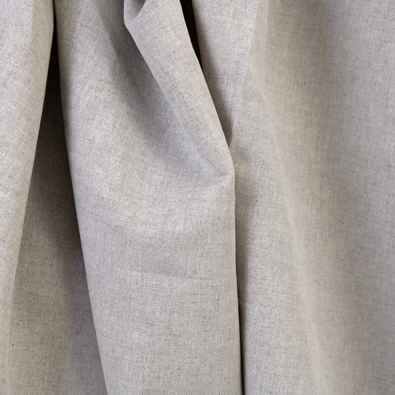 Linen cotton fabric natural and white melange, plain weave