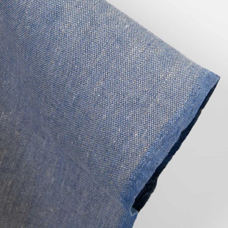 Heavy linen fabric blue and natural melange, 150cm width