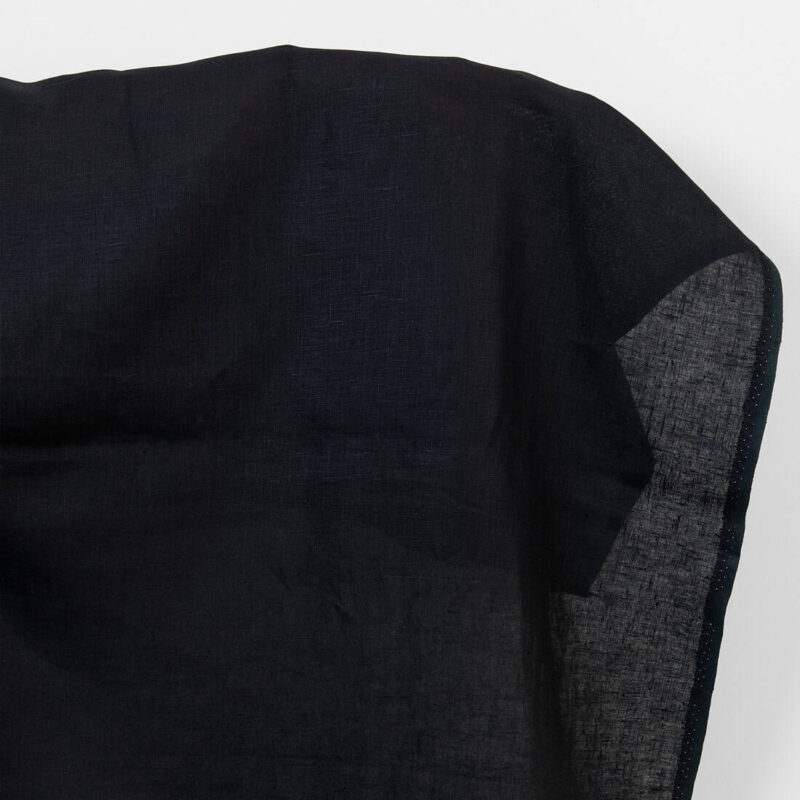 Linen fabric solid black