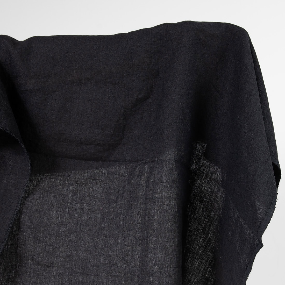 washed black linen fabric